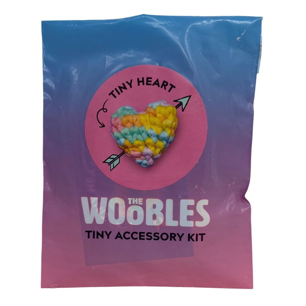 The Woobles Tiny Accessory Kit Tiny Heart Pastel Pink Multicolor Crochet NIP NEW